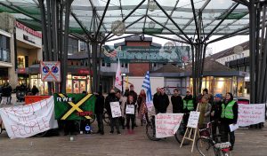 Menschengruppe auf einer Demonstation für Solidarität mit Lützerath