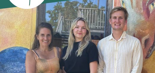 Simone und die Geschäftsführenden von Anthrovita stehen nebeneinander und schauen freundlich in die Kamera