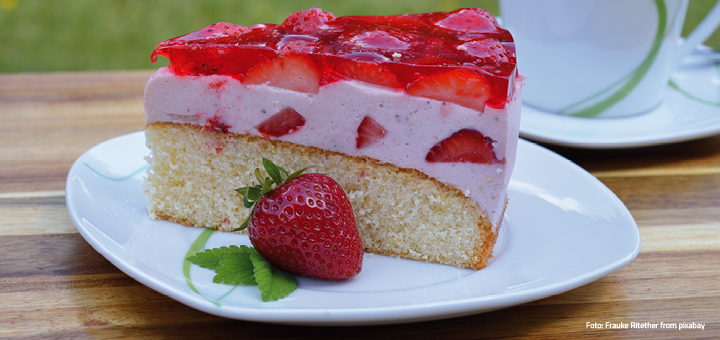 Ein Stück Erdbeertorte